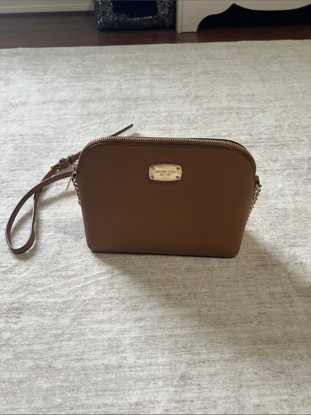 Michael Kors Tan Leather Crossbody with Gold Hardware